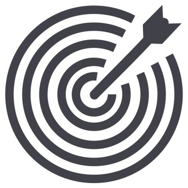 İş konsepti çizimi, okla hedef, hedefi vur, hedefe ulaşım.