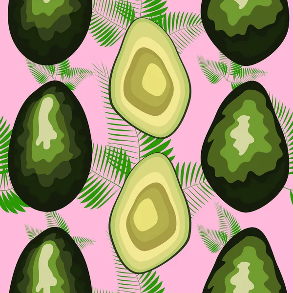 benzersiz trendy organik tarzı tropikal ve egzotik meyve ile sorunsuz desen, avokado meyve olgun