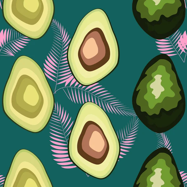 benzersiz trendy organik tarzı tropikal ve egzotik meyve ile sorunsuz desen, avokado meyve olgun