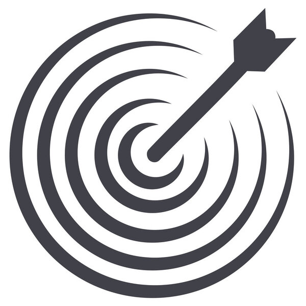 Business concept illustration, Target with an arrow, hit the target, goal achievement