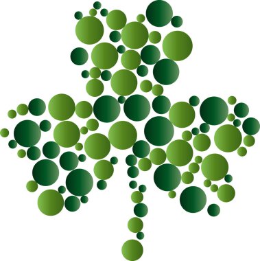 St. Patrick kartı çevrelerinde oluşan Yeşil yonca yaprağı