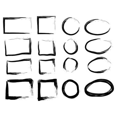 Elle çizilmiş çerçeveler. Vintage doodle çizim resim çerçevesi doodle etiketleri