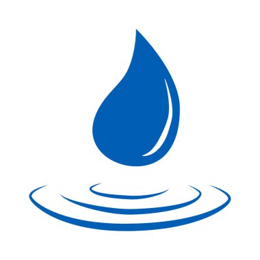 beyaz arka plan üzerinde soyut mavi su damla simgeleri