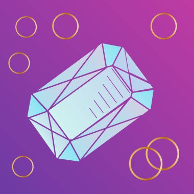 Güzel pastel kristaller çizim. Doğal kristal gem elle çizilmiş illüstrasyon.