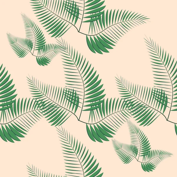Folhas de palma tropicais, folhas da selva sem costura floral padrão fundo —  Vetores de Stock