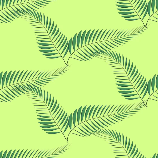 Tropikalne liście palmy, liście dżungli bezszwowe kwiatowy wzór tła — Wektor stockowy