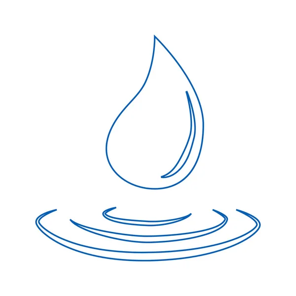 Vatten droppe och spill. Blått vatten droppe och vattenspill. — Stock vektor