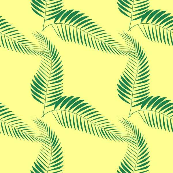 Beau fond floral jungle tropicale sans couture avec des feuilles de palmier — Image vectorielle