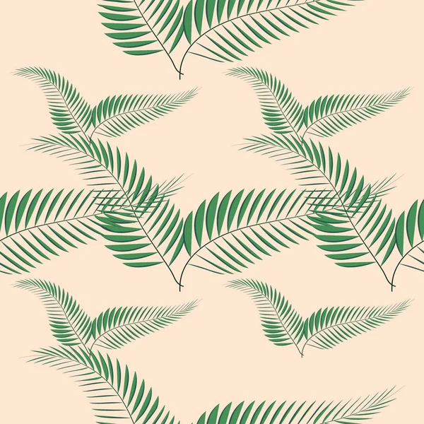 Tropische Palmblätter, Dschungelblätter nahtlose florale Muster Hintergrund — Stockvektor