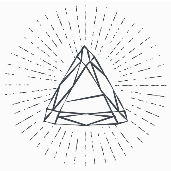 Grunge Diamond icon isolated on white background. Jewelry symbol. Gem stone. — Stock Vector