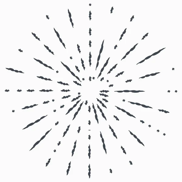 Sonne platzte, Stern platzte Sonnenschein. Strahlung aus dem Zentrum dünner Balken, Linien — Stockvektor