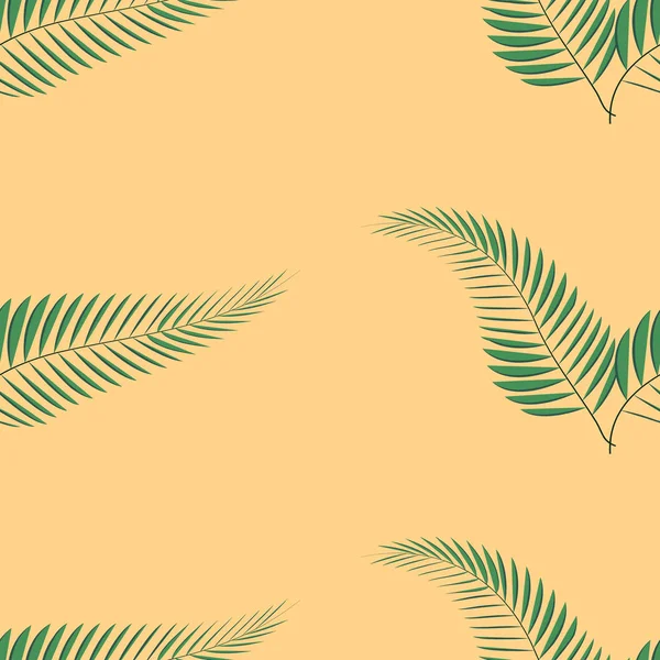 Hojas de palma tropical, hojas de la selva sin costuras patrón floral fondo — Vector de stock