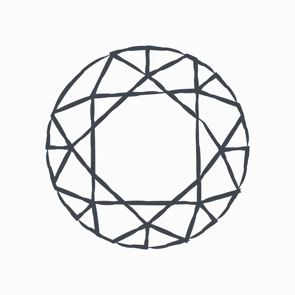 Icône Grunge Diamond isolé sur fond blanc. Symbole de bijoux. Pierre précieuse . — Image vectorielle