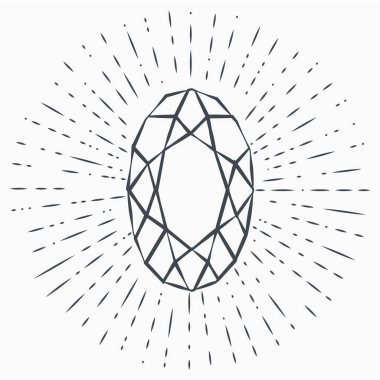 Grunge Diamond simgesi beyaz arka plan üzerinde izole. Mücevher sembolü. Taş taşı.