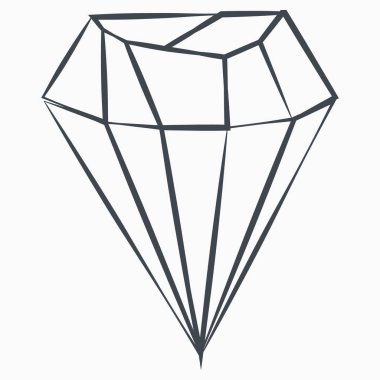 Grunge Diamond simgesi beyaz arka plan üzerinde izole. Mücevher sembolü. Taş taşı.