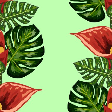 Beyaz pembe ve mor calla zambakile dikişsiz desen.