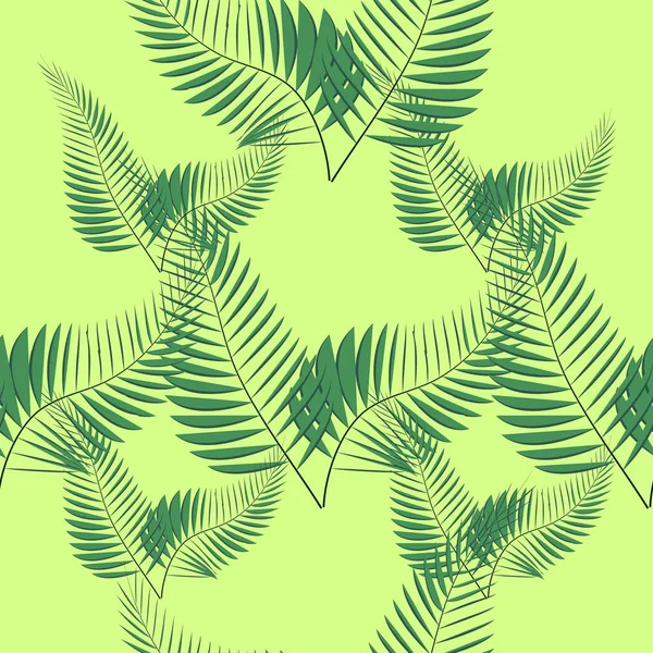 Beau fond floral jungle tropicale sans couture avec des feuilles de palmier — Image vectorielle