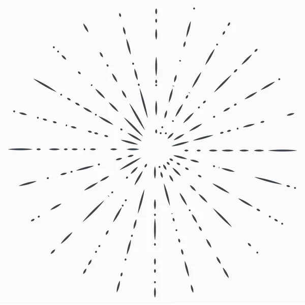 Sun burst, ster burst Sunshine. Stralen uit het midden van dunne balken, lijnen. Design element voor logo, borden — Stockvector