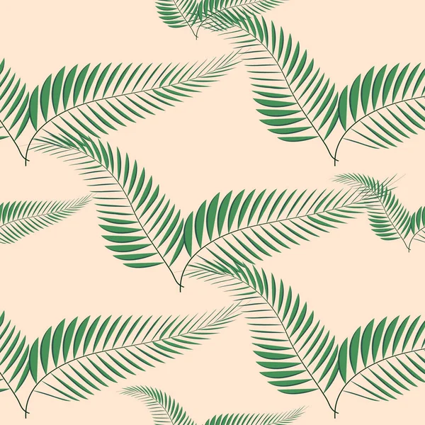 Folhas de palma tropicais, folhas da selva sem costura floral padrão fundo — Vetor de Stock