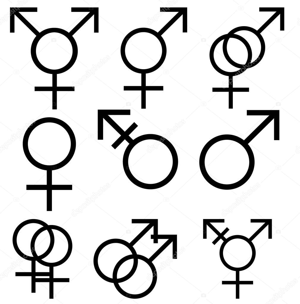 Male and Female sexual orientation icons. set illustration.