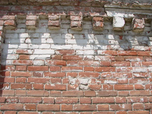 Hintergrund der alten, schmutzigen Ziegelwand — Stockfoto