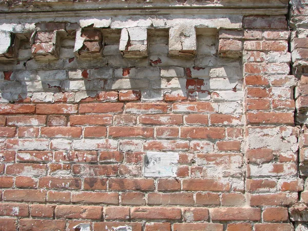 旧式肮脏砖墙的背景 — 图库照片