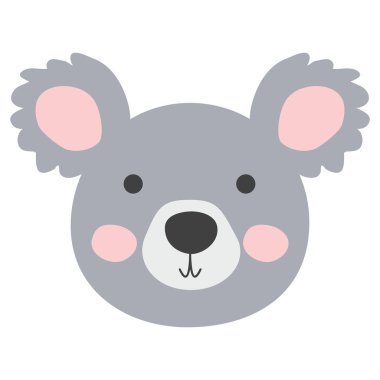 Şirin hayvanlı bebek odası posteri. Siyah beyaz koala. İskandinav tarzı