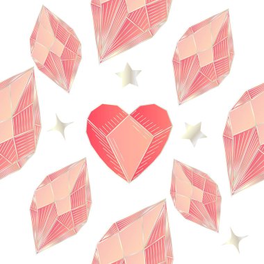 Koyu arkaplandaki kristallerin kusursuz çizimleri.