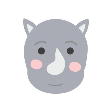 Şirin Rhino İskandinav tarzı. Çizilmiş. Çocuk Tekstil, kartpostallar, üzerine basım için sanat duvar.