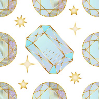 Renkli peri masalı kristalleri taşlar ile dikişsiz desen. Gökkuşağı çok renkli taş.