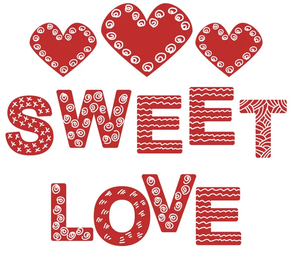 İçinde sevgi, kalp ve ok olan el çizimi bir poster. İskandinav