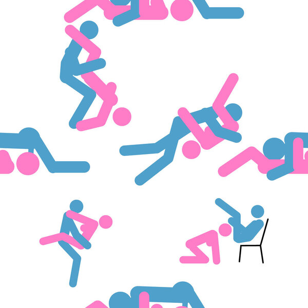 Kama Sutra, seamless pattern, design, poster, fabric. Kamasutra, sketchy poses for making love. Set. Standing positions