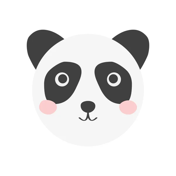 Pandabär-Porträt, Kinderkunst, arktisches Wildtier. Dekorelemente, Aufkleber, Postkarte. skandinavisches Design — Stockvektor