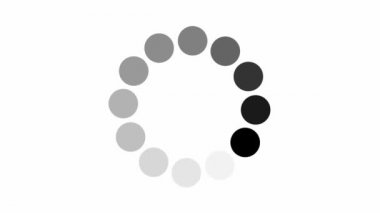 Beyaz arkaplan canlandırmasında daire simgesi yükleniyor