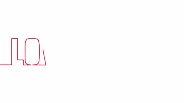 İzole edilmiş nesnenin sürekli bir çizgi çiziminin kendi kendine çizimi - kalp aşk sembolü şekli