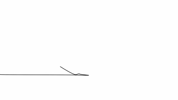 Непрерывная линия Милая мышь Ручная рисованная иллюстрация — стоковое видео
