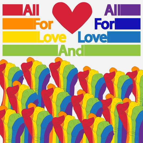 Lgbt Derneği Eşcinsel Hakları Özgürlük Günü Geçit Töreni Poster Eller — Stok Vektör