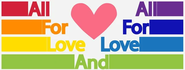 すべてのための愛と愛のために手紙 Lgbtの概念は 虹の色に動機を与えるフレーズ デコードの略語 Lgbt — ストックベクタ