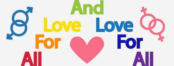 Lettering All Love Love All Lgbt Concept Motivating Phrase Colors — Stock Vector