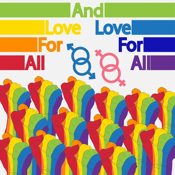 Lgbt Derneği Eşcinsel Hakları Özgürlük Günü Geçit Töreni Poster Eller — Stok Vektör