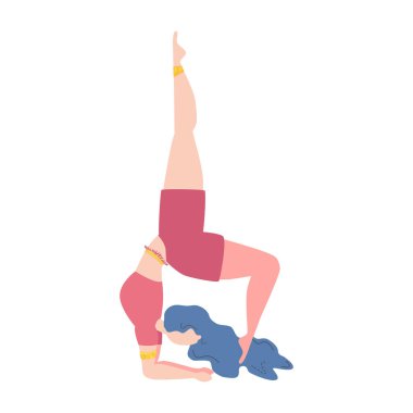 Poz veren kadın. Yoga, meditasyon konsepti, vücut için sağlık faydaları, zihin ve duyguların kontrolü..