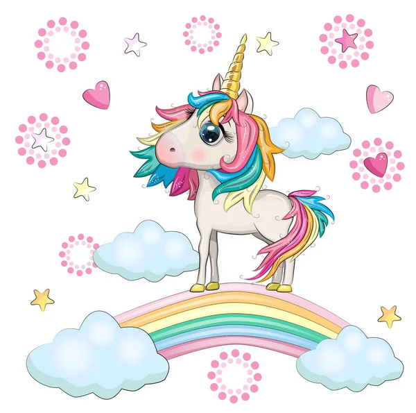 Bonito Unicórnio Desenho Animado Pônei De Fadas Vector De Criança Com Fundo  Doce: Série Fairytale Kawaii Animais Cavalo (bonito Doodles Girly).  Perfeito Para Crianças De Berçário, Cartão, Bebê Chuveiro Menina, Design De