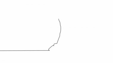 Tek bir çizginin basit animasyonu mutlu insanlar, kızlar, zıpla, oğlan, genç, parti .