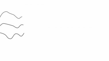 Kendi kendine çizim çizimi animasyonu. Doğanın kesintisiz çizimi. Dağların ya da deniz dalgalarının güzel manzarası.