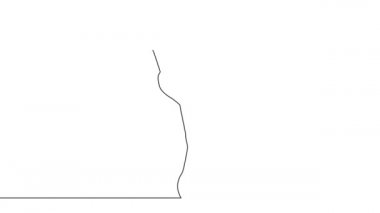 Ölmekte olan bir kuğuyla dans eden balerin. Animasyon çizimi, konsept bale çizimi. Sürekli tek bir çizgi çiziminin kendi kendine çizimi