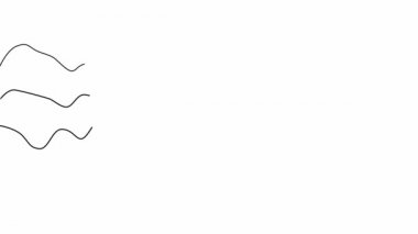 Sürekli çizilen dağ dalgaları el çizimi resim silueti. Satır sanatı.