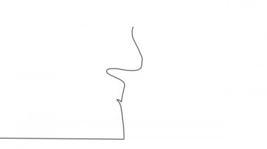 Sürekli tek bir çizgi çizdi, el çizimi resim silueti. Satır sanatı.