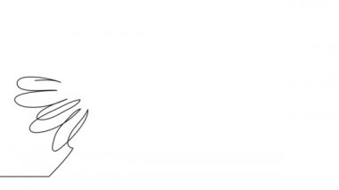 Sürekli tek bir çizgi çizdi. Papatya el çizimi resim silueti. Satır sanatı.