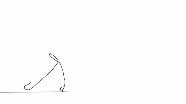 Self Drawing Simple Continuous Outline Animation Cat — Stock Video