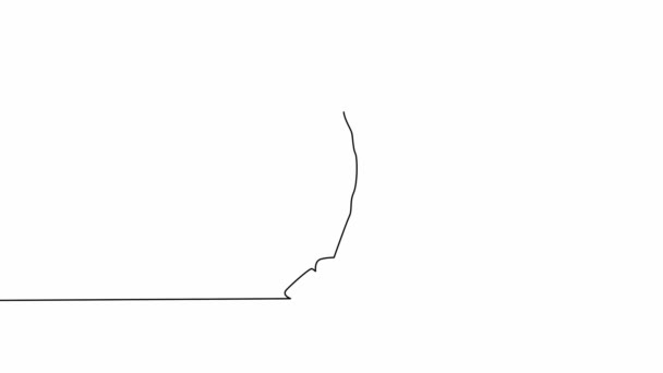 Однолинейный Силуэт Контура Непрерывного Рисунка Прыгающей Девушки Линия Искусства — стоковое видео